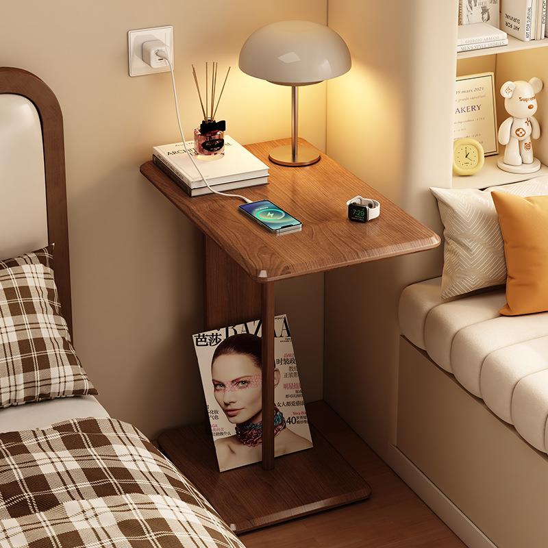实木边几家用沙发茶几可移动置物架卧室阳台迷你桌子小户型床头柜