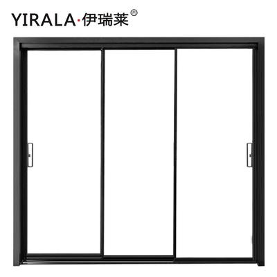 伊瑞莱窄框三联动移门厨房推拉门定款制铝合金中空玻璃现代简约风
