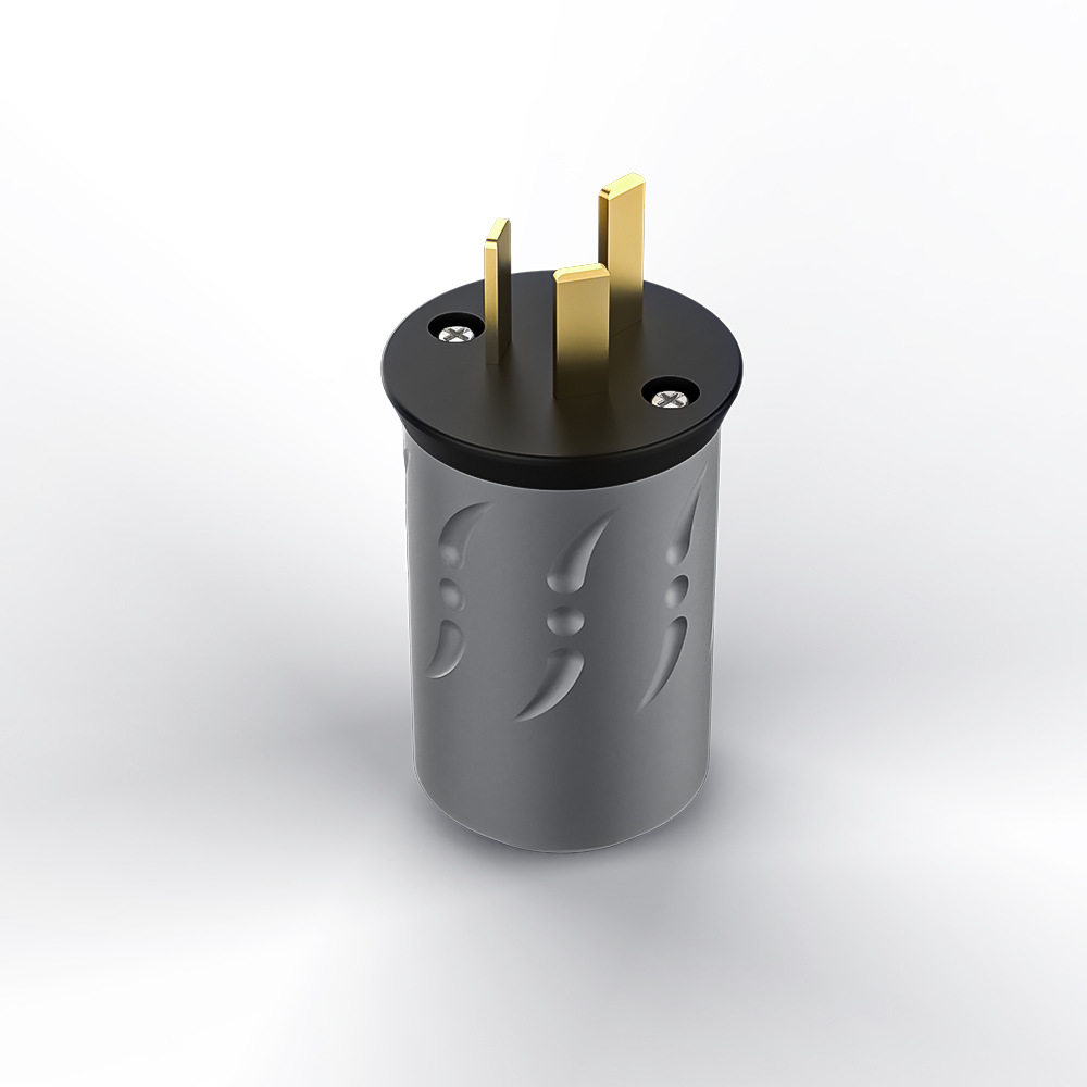 维堡VN506G纯紫铜镀金国标插头