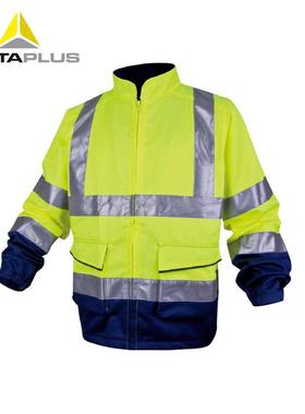 代尔塔404012荧光工装夹克防雨防风环卫反光户外夜间保暖服