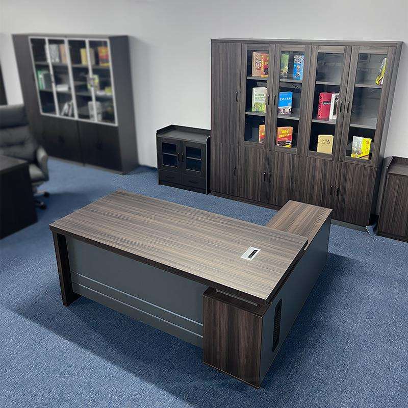 老板办公桌大班台现代简约经理主管主任书柜茶水柜成套商务优选