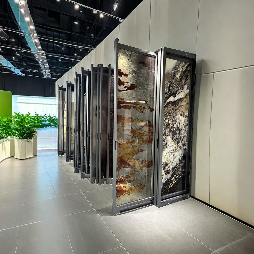 木门推拉展架铁烤漆房门玻璃架子木地板样品展示架落地式立式展具