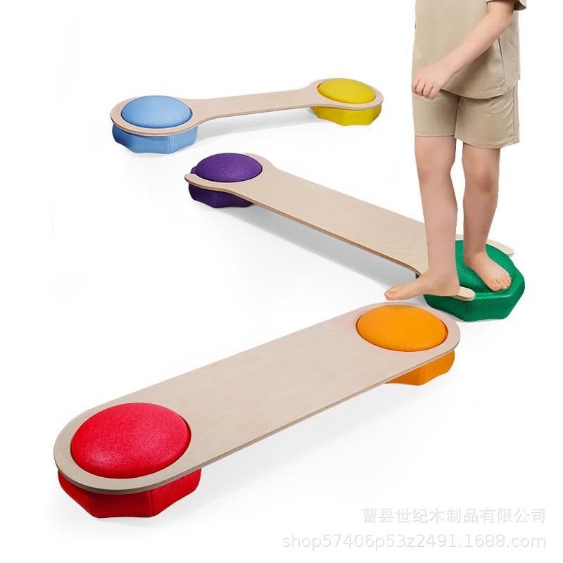 儿童玩具平衡锻炼独木桥过河石感统训练器材过桥石平衡板平衡桥