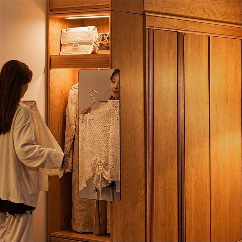 北欧樱桃木衣柜全实木原木日式组品小户型家用卧室大衣橱