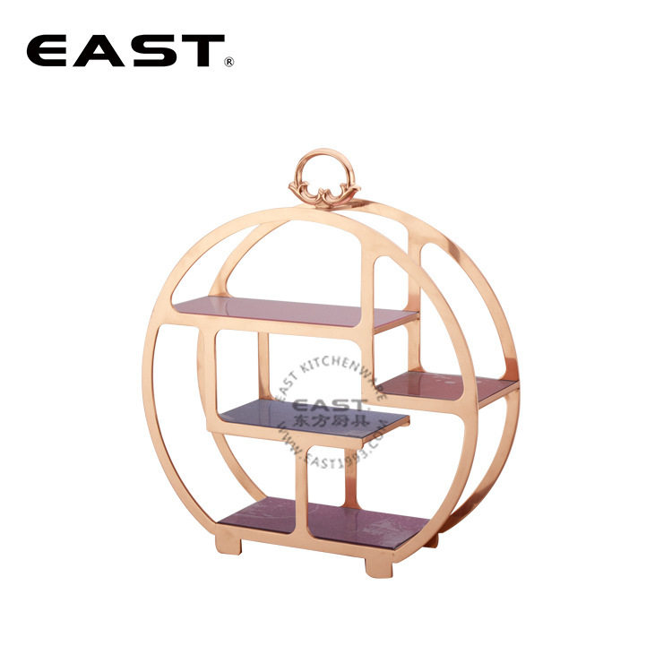 镀金不锈钢博古点心架【EAST东方厨具】酒店设备