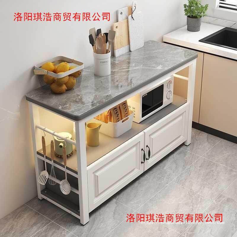 厨房岩板切菜操作台餐边柜多层微波炉烤箱厨房置物架储物柜餐边柜