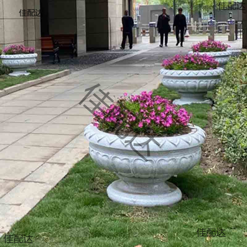 玻璃钢花盆室外特大号仿石花钵欧式别墅小区盆景装饰户外景观花坛