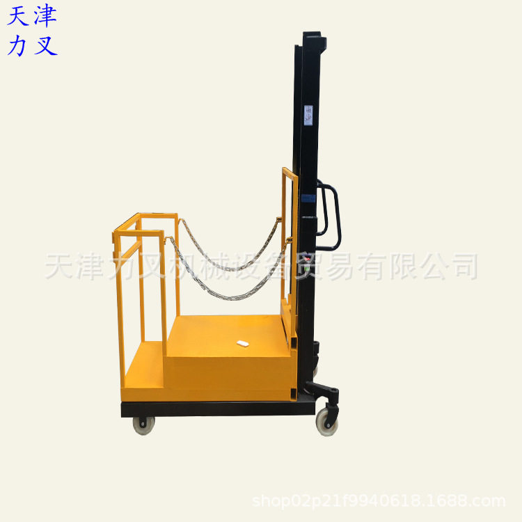 供应300KG电动升降平台油压升高机 半自动高空取料车理货机