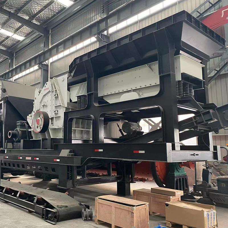 移动破碎机生产线公路建筑用石灰石花岗岩破碎设备反击式破碎机