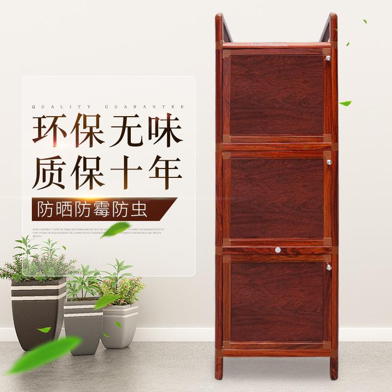 r^仿实木铝合金小餐边柜多功能小橱柜简易组装碗柜厨房柜玻璃储物