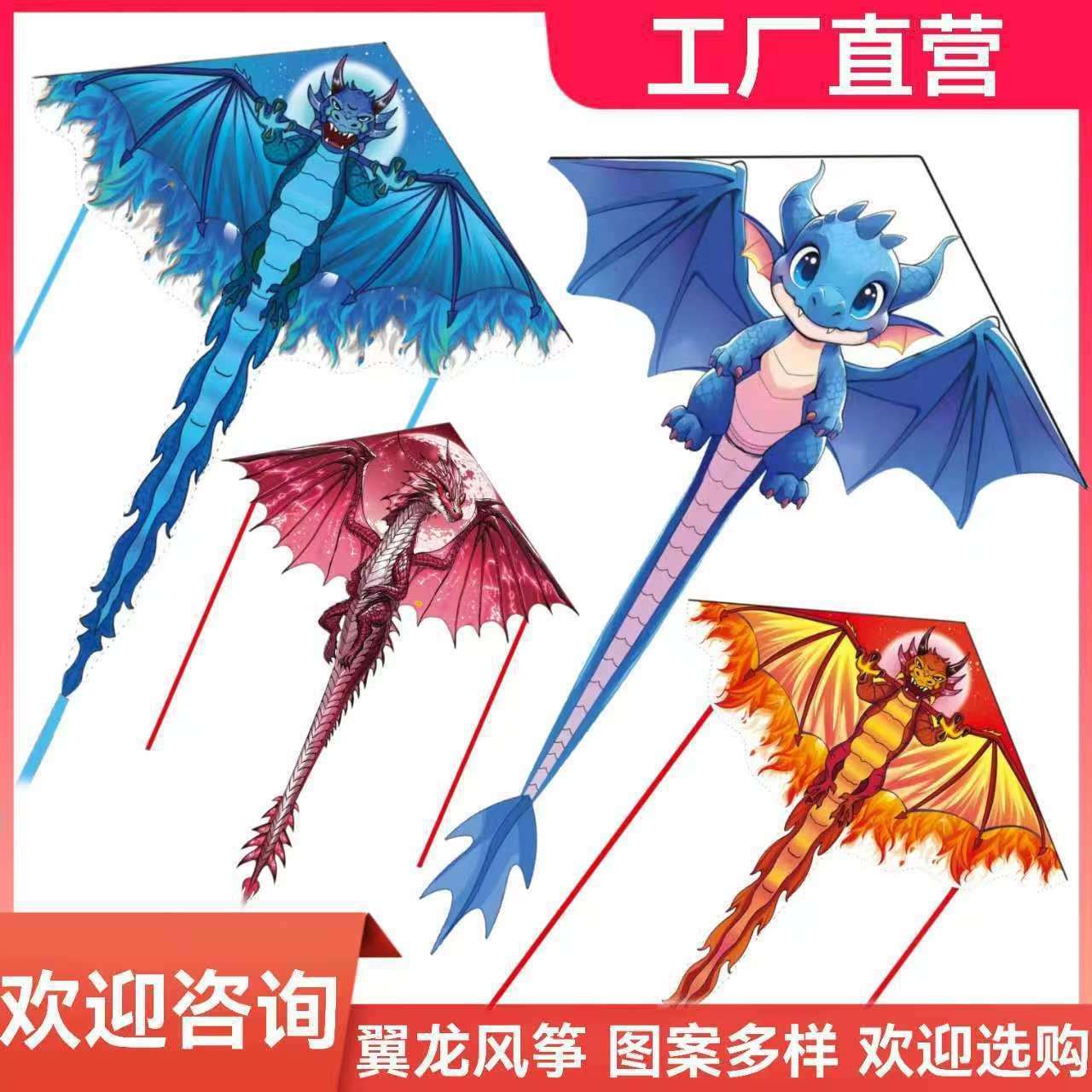 2025年潍坊新款翼龙龙形风筝儿童成人高端风筝直销批