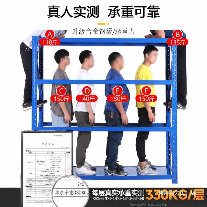 仓库货架置物架多层储物架承重陈列架仓储重型货架家用库房架
