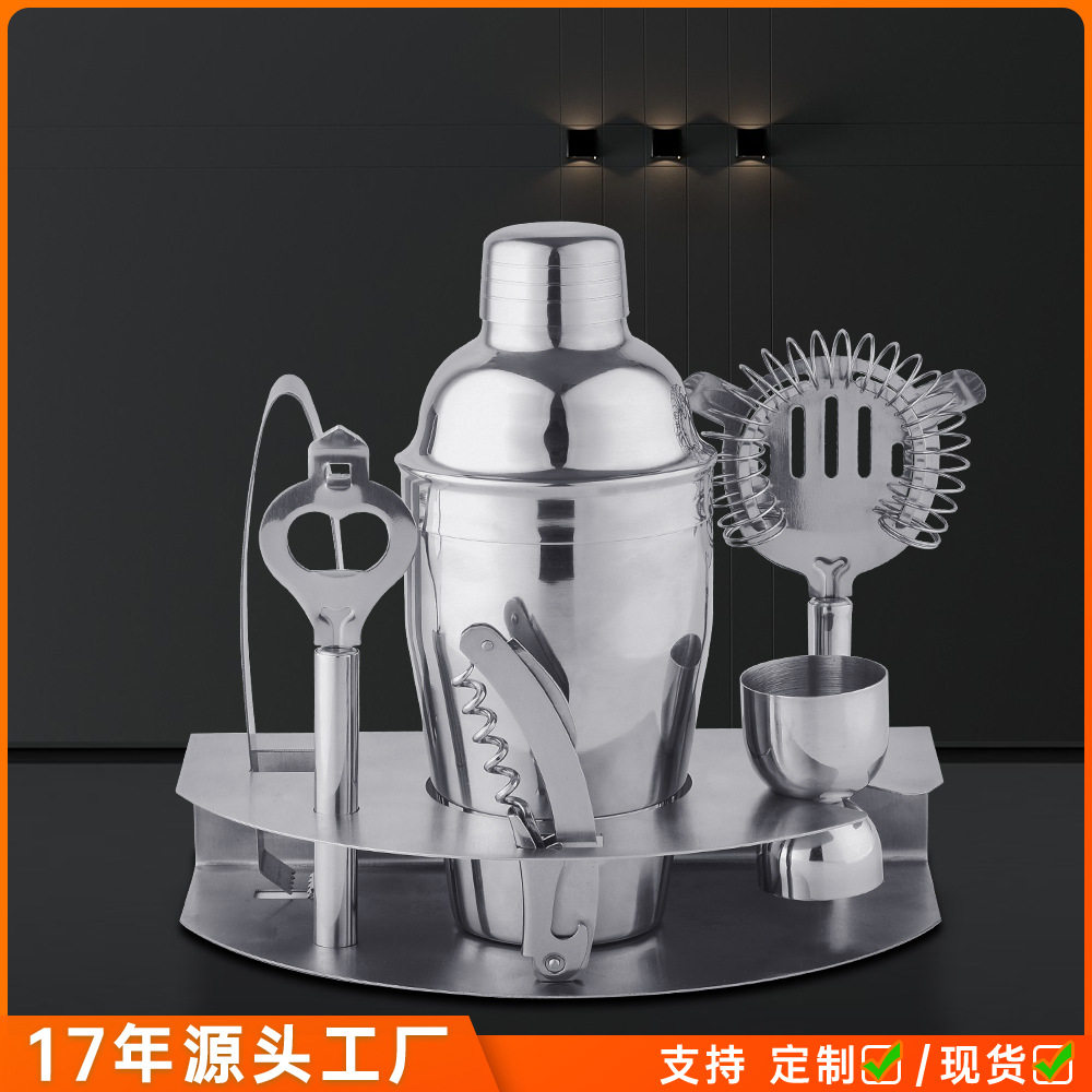 热卖550ml雪克杯不锈钢手打柠檬工具套装饮品店的工具调酒壶套装