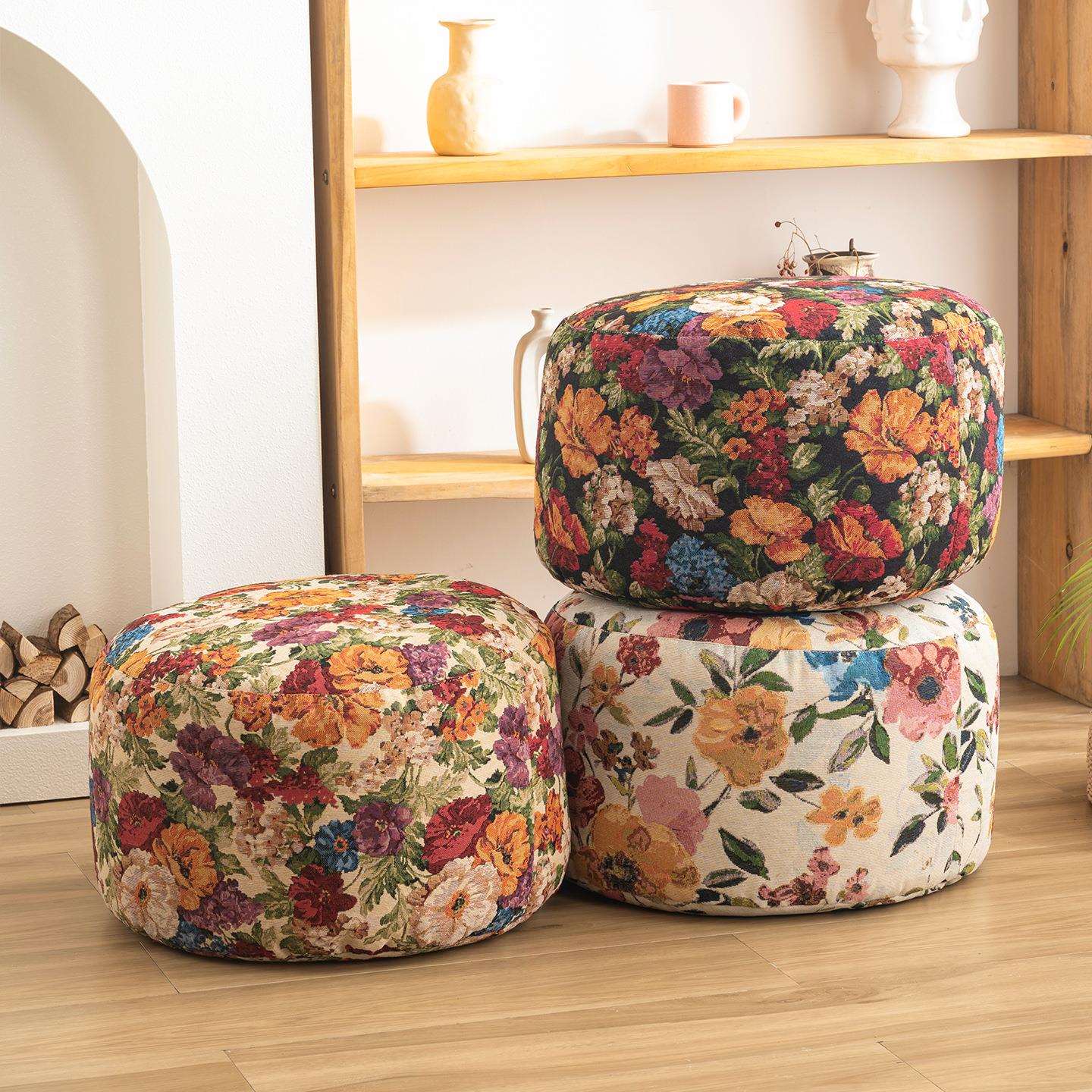 家用坐垫蒲团垫子客厅沙发凳茶几凳脚踏卧室坐墩涤棉矮凳