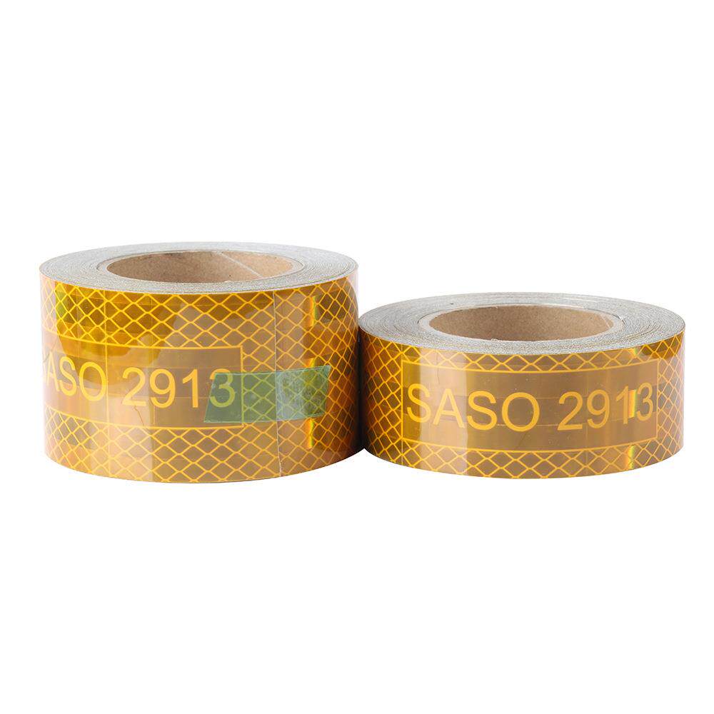 沙特镀铝黄色车贴SASO2913反光膜10cm/5cm/7.5cm宽反光膜反光贴