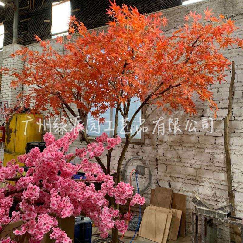 大型活动场地布景装饰人造红枫树仿真枫树红枫树婚礼树图片