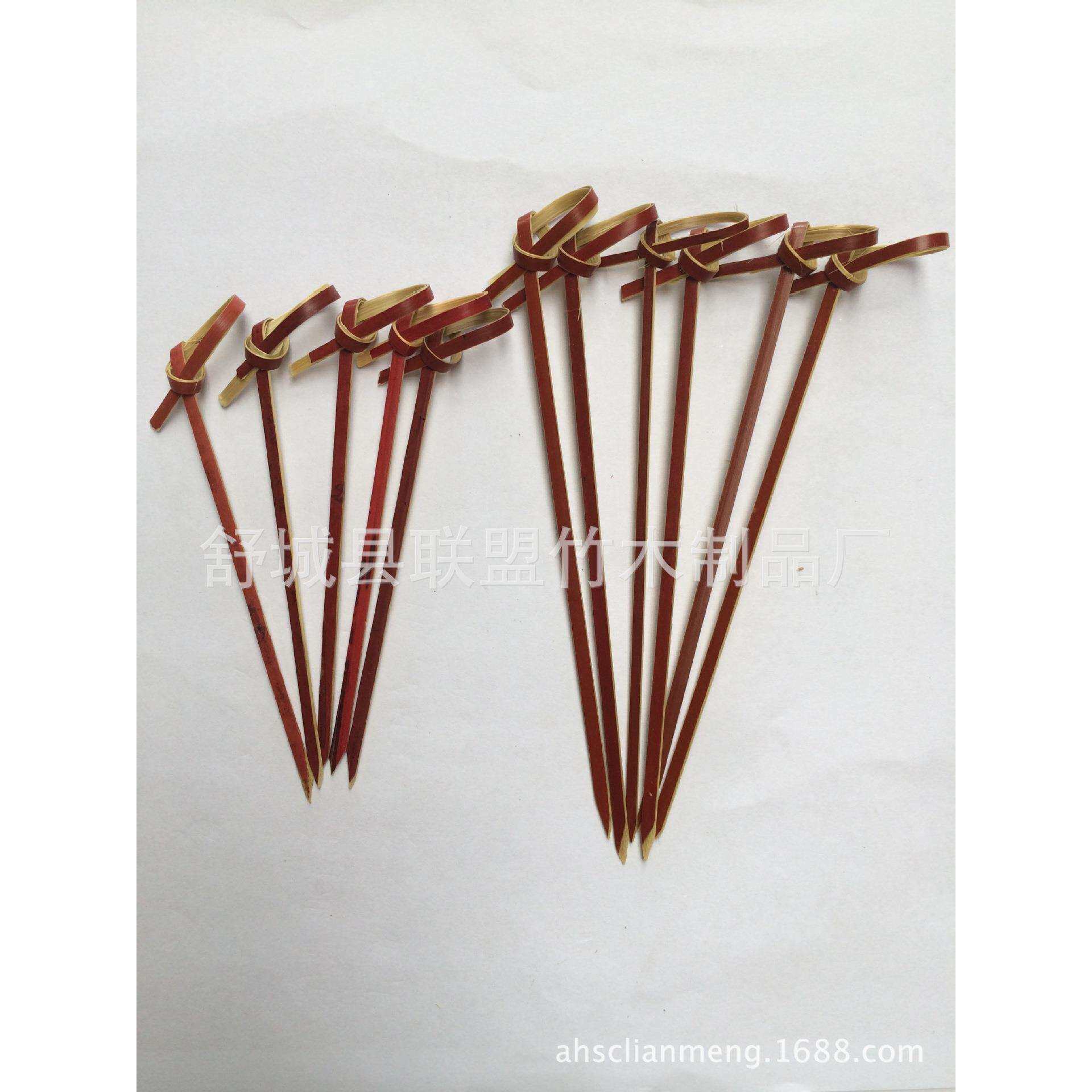 直销花结串烧烤签水果签竹制工艺品