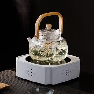 耐高温玻璃煮茶壶侧把套装加厚玻璃煮茶器家用烧水电陶炉专用