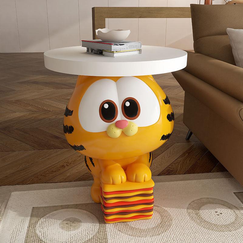 创意小加菲猫沙发边几客厅可移动角几床头柜落地托盘软装饰品摆件