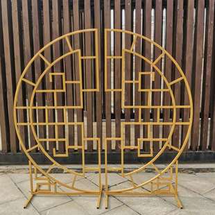 新款婚庆道具中式六角喜亭凉亭小屋路引同心圆摆件明心月映屏风墙