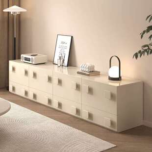 电视柜客厅落地卡门柜现代简约组合斗柜储物柜床头柜一体靠墙柜子