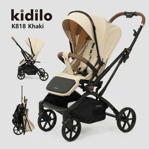 Kidilo婴儿推车加宽加固可坐躺双向一键折叠高景观宝宝手推车