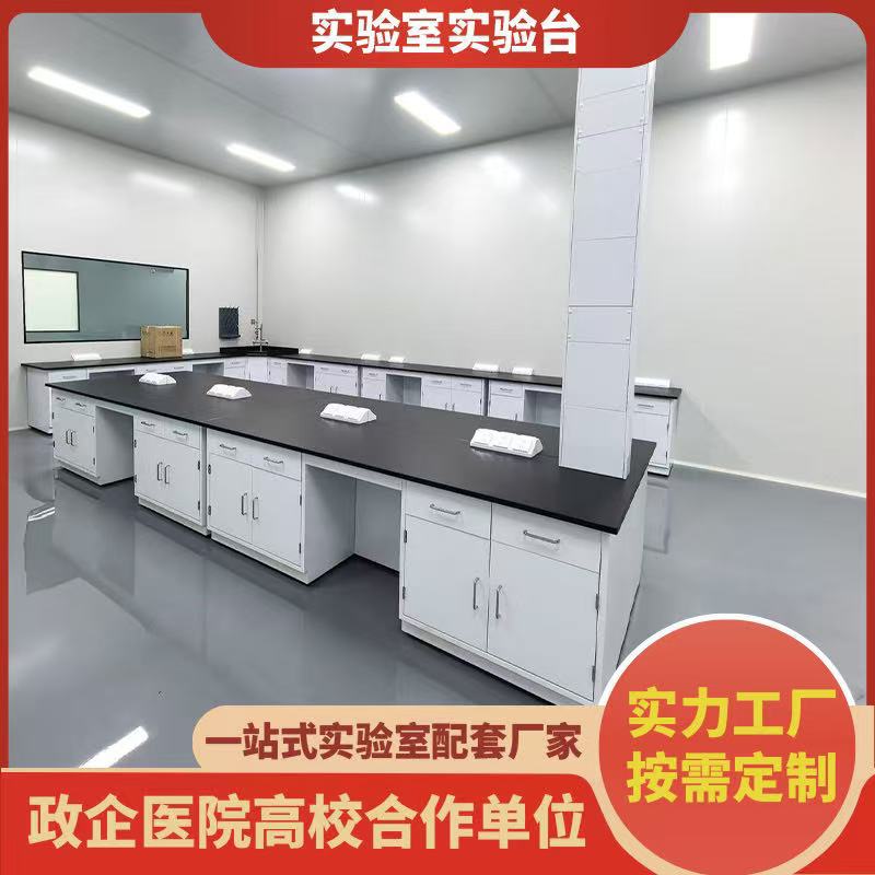 全钢实验室实验台理化板中央台学校实验桌钢木试验边台全钢实验台
