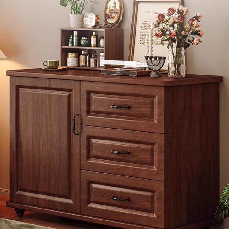 餐边柜斗柜客厅收纳矮柜子储物柜靠墙置物柜厨房橱柜实木色茶Bω