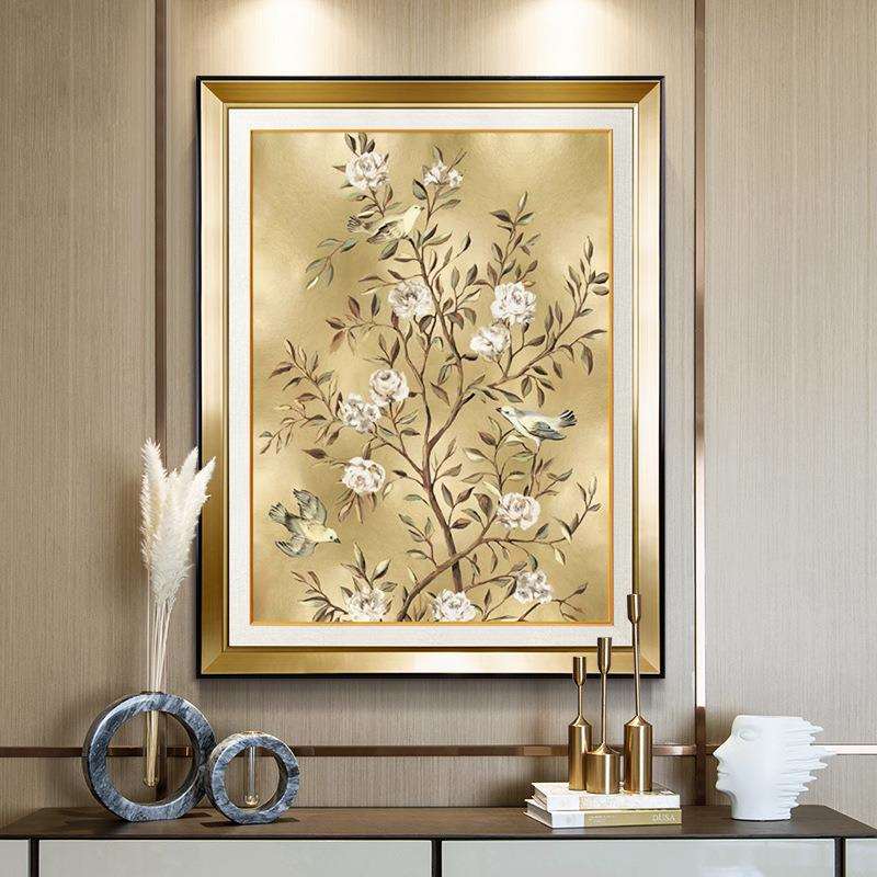 现代欧式发财树装饰画简约轻奢餐厅挂画走廊过道墙画入户玄关壁画