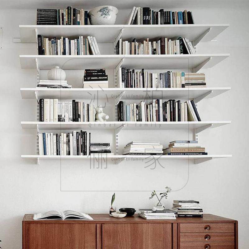 创意网红一字搁板可移动轨道书架壁挂式墙上置物架多层收纳组合架