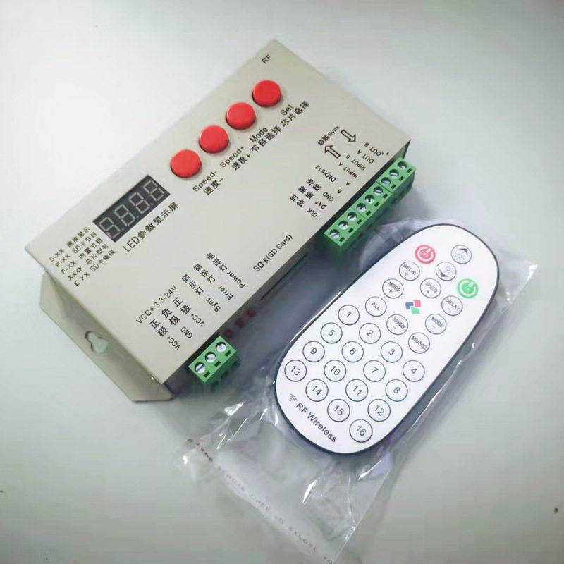LED全彩幻彩控制器K1000S无线射频遥控5V-24V跑马流水灯光调光器