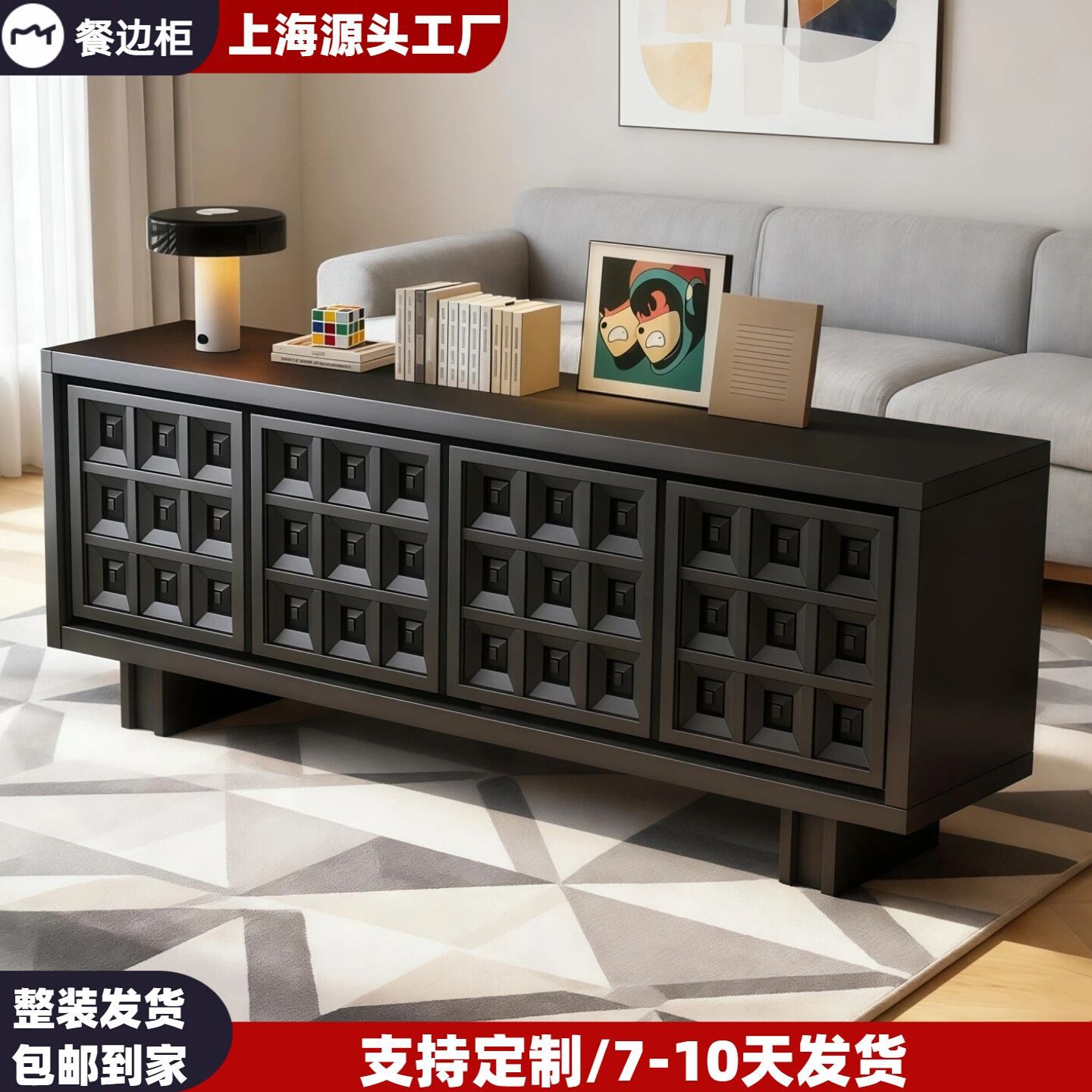 现代简约烤漆餐边柜实木入户玄关柜客厅储物装饰柜家用靠墙茶水柜