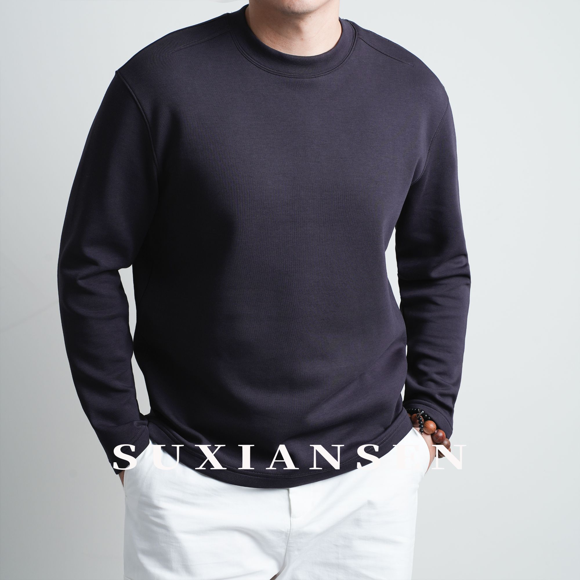 【大头叔叔】冬季莫代尔绒感纯色亲肤打底长袖T恤DDT7172