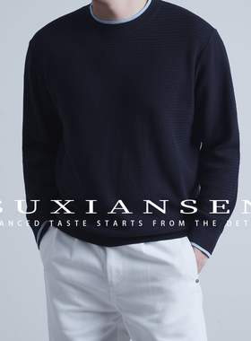 【大头叔叔】秋季羊毛混纺老钱圆领针织毛衣DDM9718