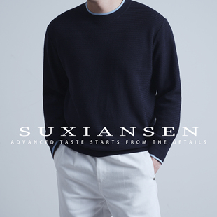 【大头叔叔】秋季羊毛混纺老钱圆领针织毛衣DDM9718