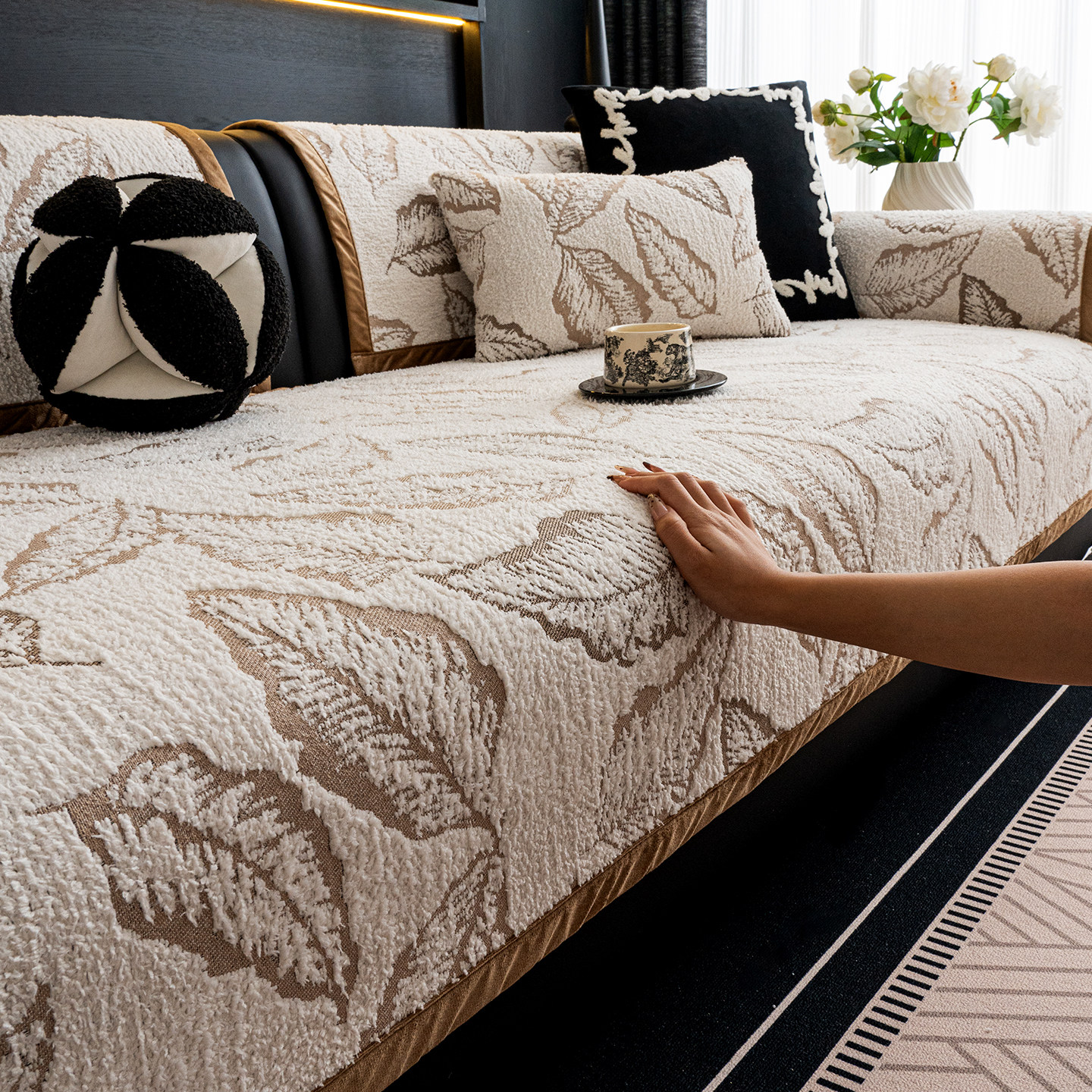 毛绒沙发垫2026新款轻奢高级感防滑四季通用冬季真皮沙发坐垫套罩,居家布艺,沙发垫,淘宝优惠券,粉丝福利购,淘宝优惠卷