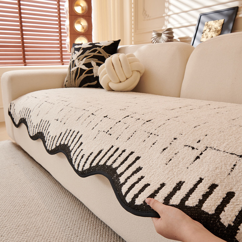 高级感皮沙发垫秋冬季毛绒2026新款四季通用固定防滑直排坐垫盖布,居家布艺,沙发垫,淘宝优惠券,粉丝福利购,淘宝优惠卷