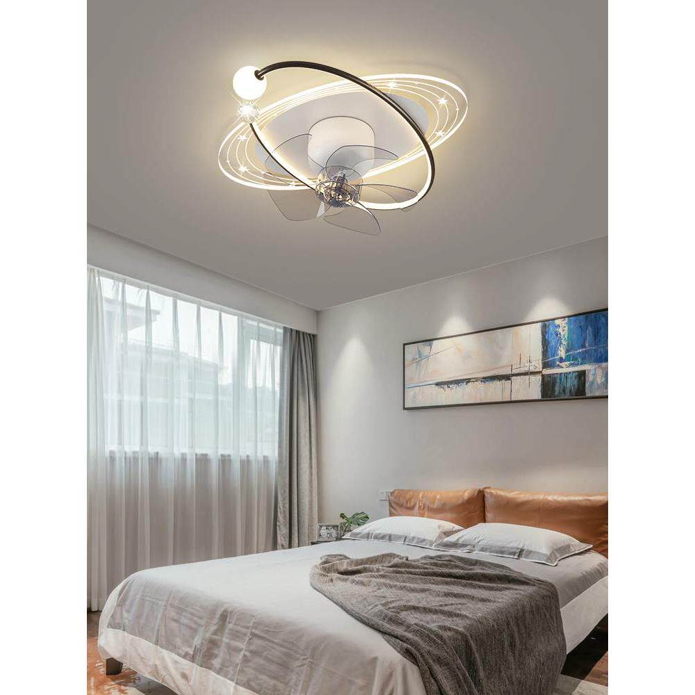 吸顶灯简约风扇灯客厅卧室摇头静音节能家用一体隐形餐厅吊扇灯