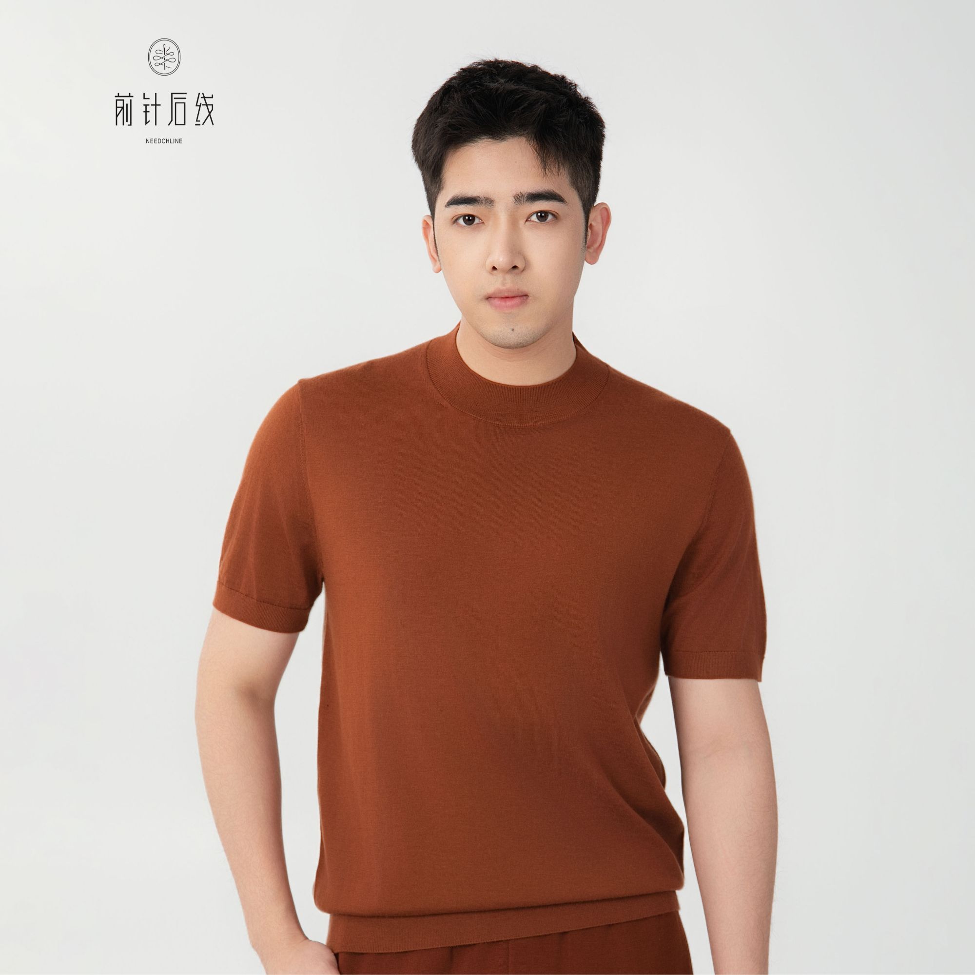 可机洗纯羊绒半高领短袖