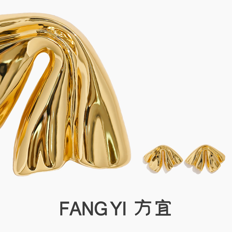 方宜FANG YI 骑士蝴蝶结耳钉女小众设计感耳环气质独特秋冬耳饰