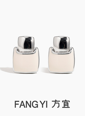 FANG YI方宜 几何艺境时尚珐琅金属灵动通勤气质耳饰耳钉FY012