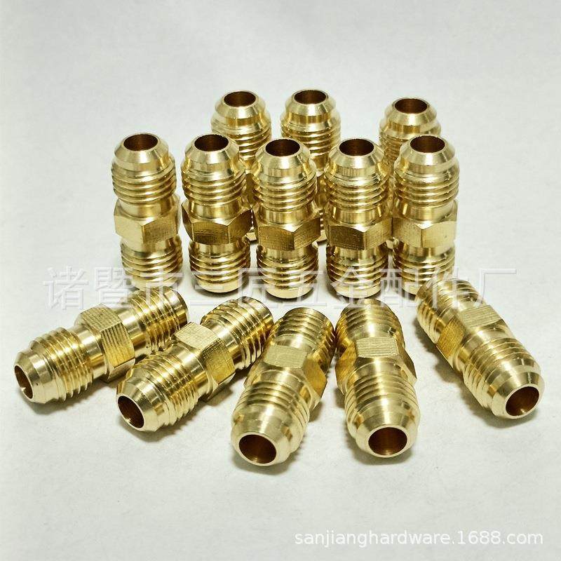 外贸英制美标外丝扩口直通1/4fle制冷管/燃气管/油管喇叭口接头