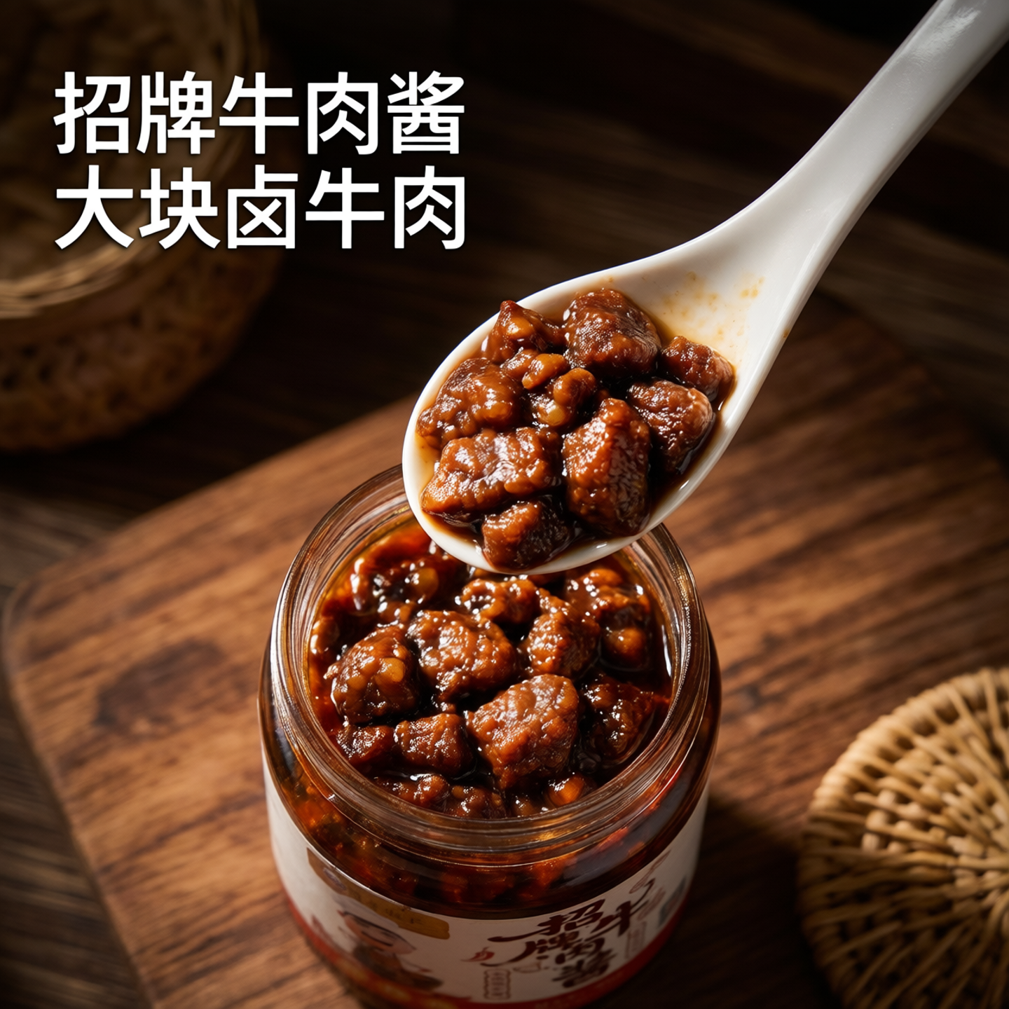 堂家巷子香辣牛肉酱湖南特产拌饭酱大粒香辣牛肉酱即食下饭下酒菜