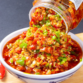 湖南特产辣椒酱超辣特辣蒜蓉青红剁椒酱下饭菜辣酱瓶装 蒜香彩椒酱