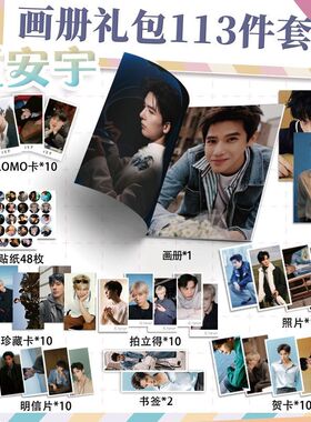 王安宇113件周边小卡套装画册海报钥匙扣立牌吧唧明信片贺卡礼物
