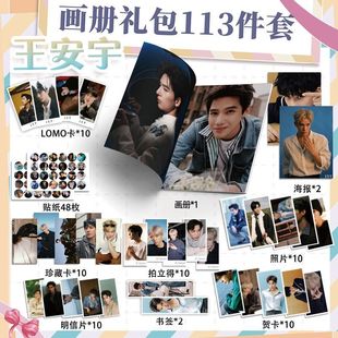 王安宇113件周边小卡套装画册海报钥匙扣立牌吧唧明信片贺卡礼物