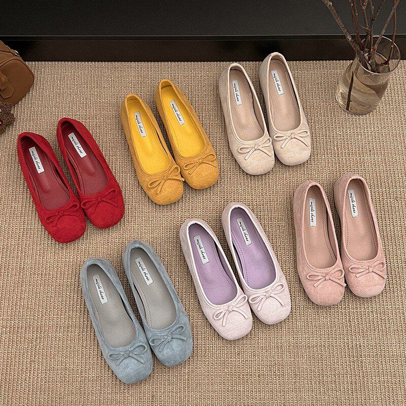 内增高女鞋软底不累脚小香风银色单鞋配裙子芭蕾舞平底鞋豆豆瓢鞋