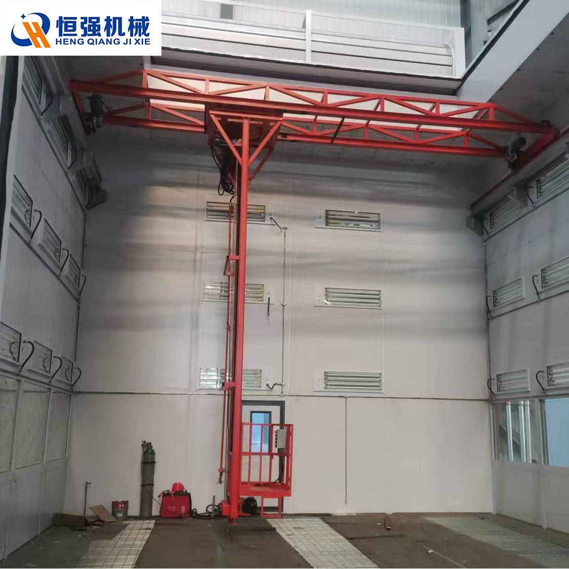 环保喷漆房吊篮式360度旋转三维升降平台喷砂房三维升降小车