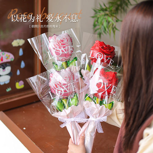 520情人节礼物玫瑰花束气球商场幼儿园母亲节活动氛围感装饰礼品