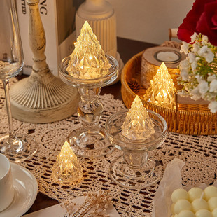 仿真LED冰山蜡烛造型灯烛光氛围灯创意求婚浪漫布置室内房间装饰